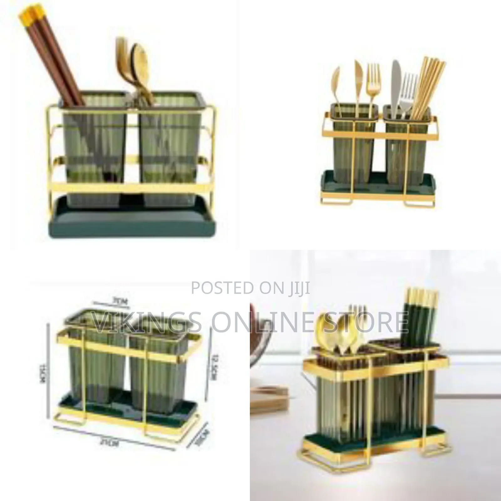 Kitchen Utensil Holder for Countertop 2 Cups Cooking Caddy Cutlery