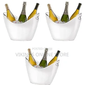 Co-Rect Acrylic 6 Bottle Champagne,Wine Ice Bucket, White