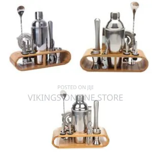 12-piece Martini Cocktail Shaker 750ml In Stainless Steel And Bamboo