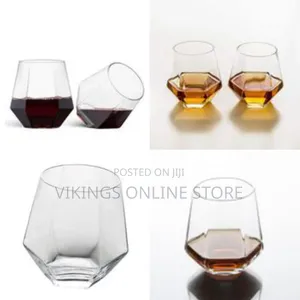 6 Pieces of Diamond Wine Juice Cup Glasses- Colorless