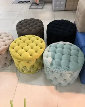 Poufs/Round Pinched Ottoman Poufs Any Colour/Material From 200,000/-