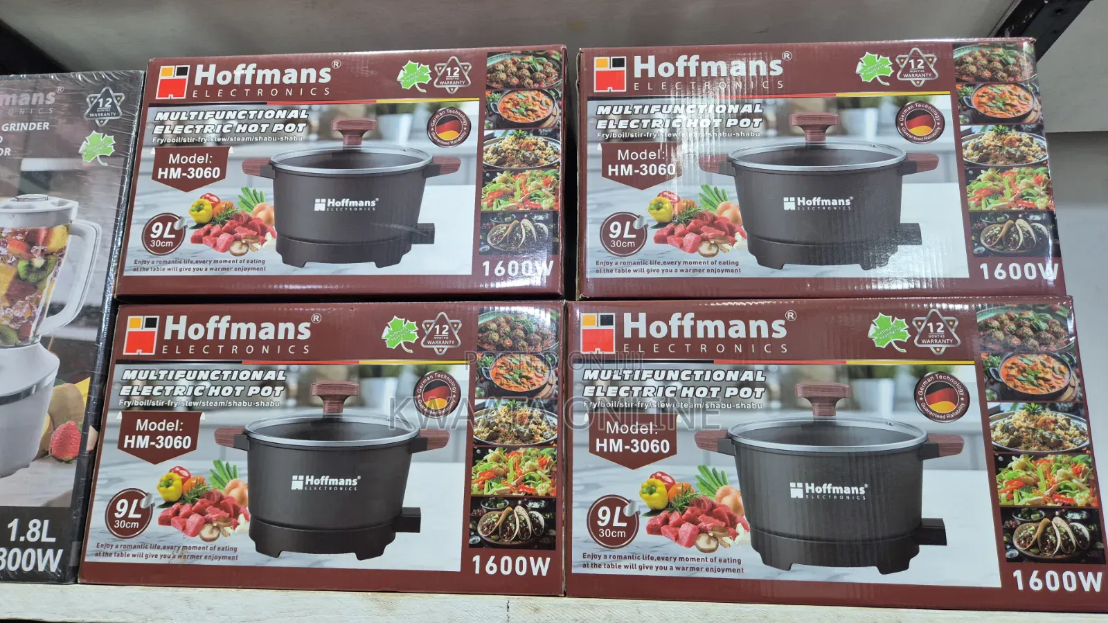 9l Hoffmans 1600w Electric Hot Pot Non-Stick Cook Pot Multi-Functional