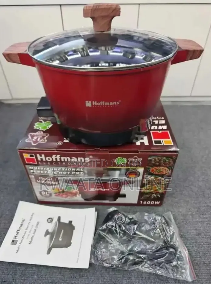 9l Hoffmans 1600w Electric Hot Pot Non-Stick Cook Pot Multi-Functional