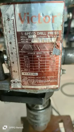 Uk Used Victor 5-Speed Drill Press.