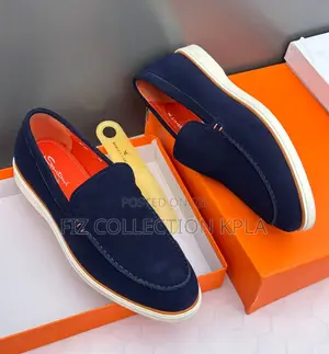 Santoni Navy Suede