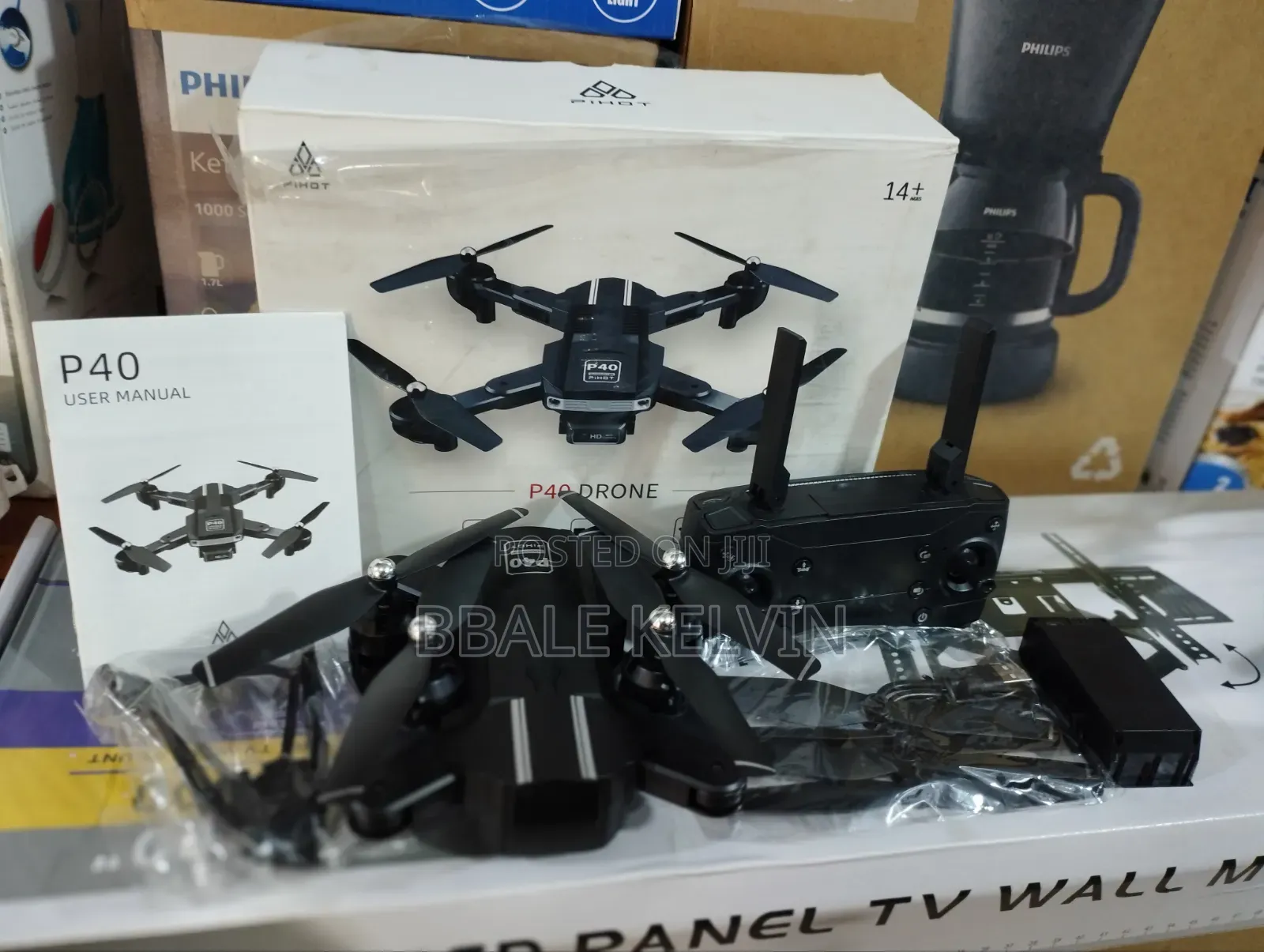 Pihot P40 Plus Foldable Drone, Featuring Dual Cameras