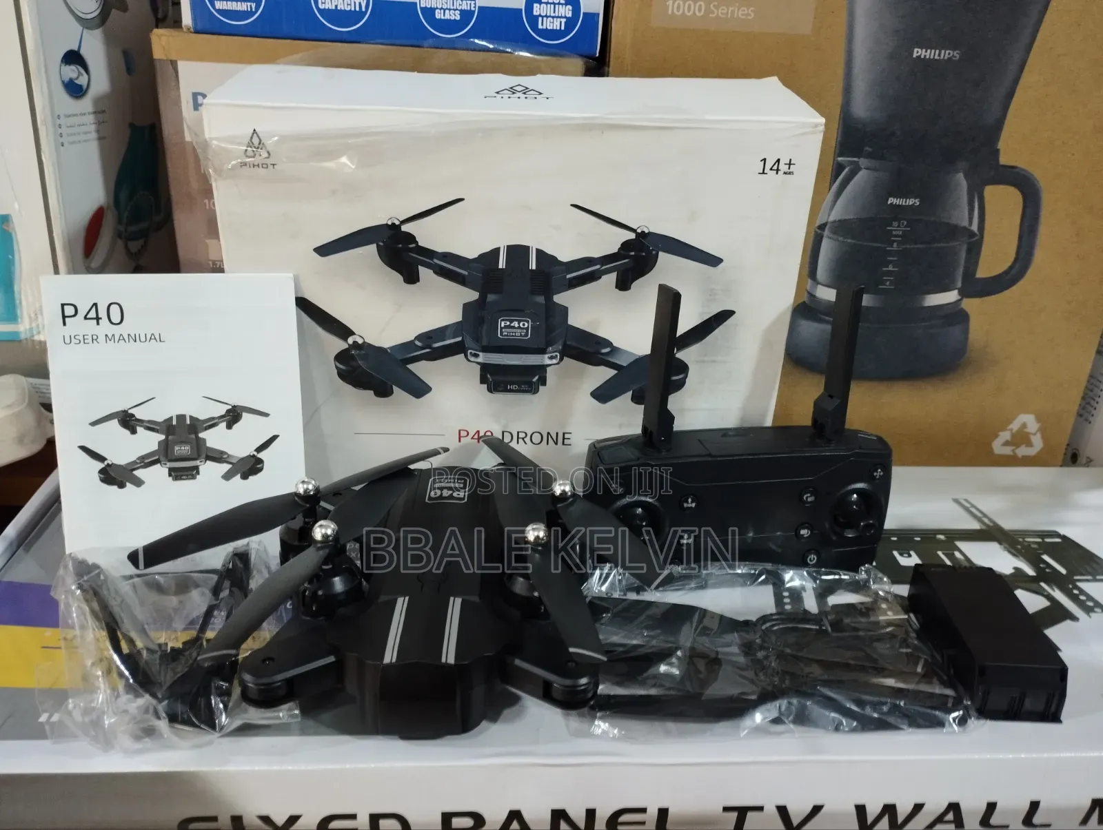 Pihot P40 Plus Foldable Drone, Featuring Dual Cameras