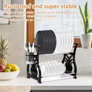 Large Capacity Dish Drying Rack 2 Tier Kitchen Rack Stainless Steel