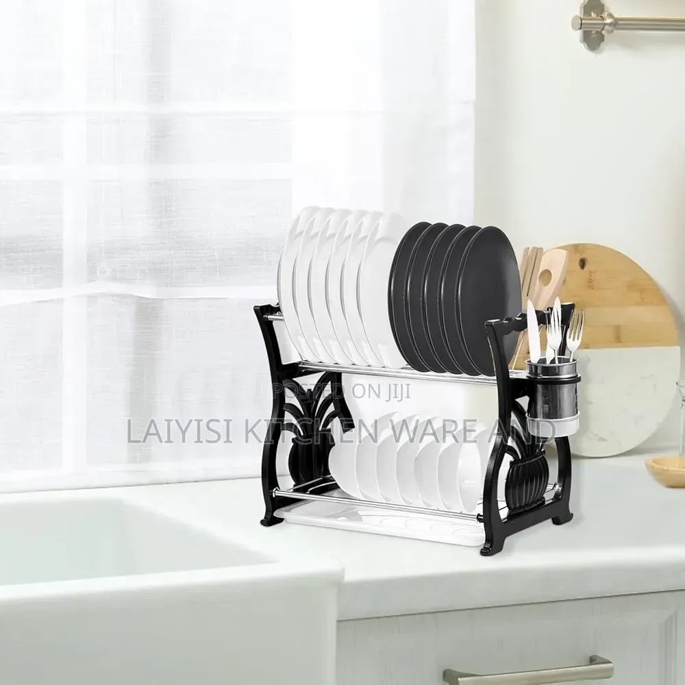 Large Capacity Dish Drying Rack 2 Tier Kitchen Rack Stainless Steel