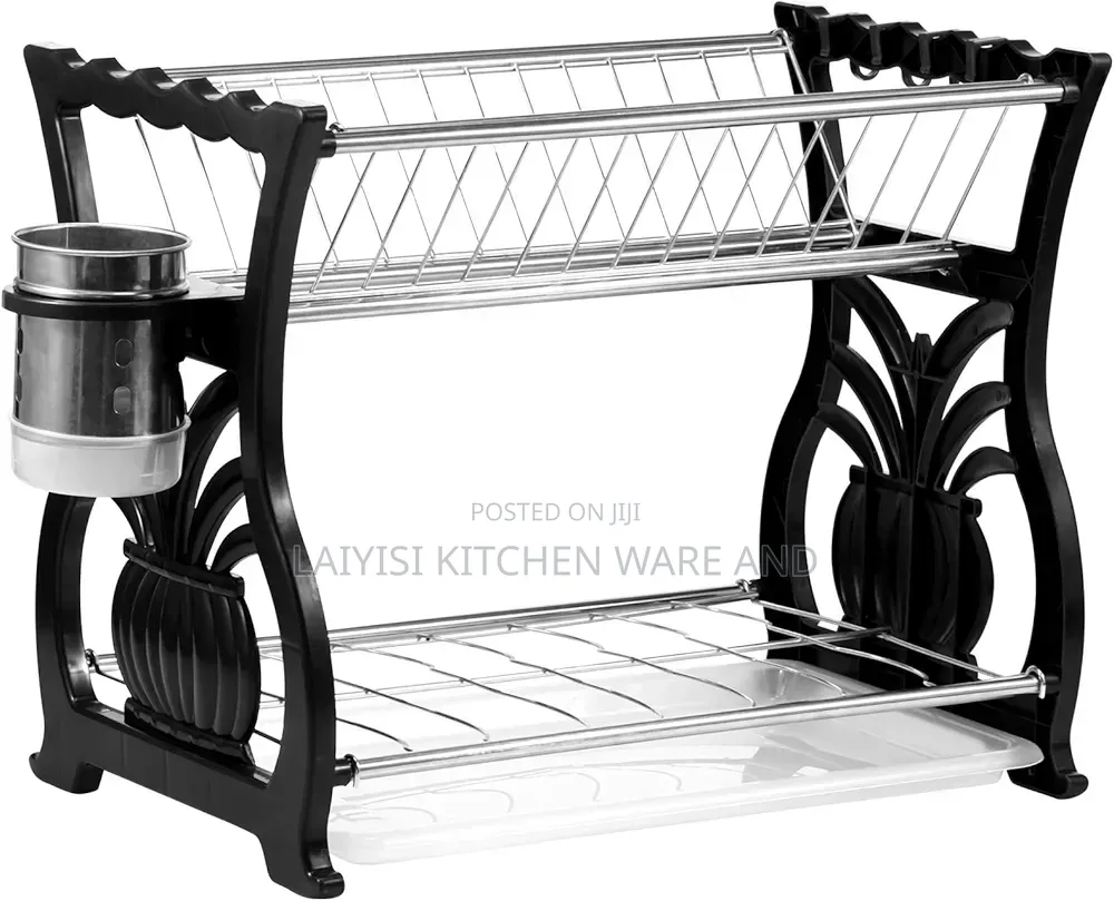 Large Capacity Dish Drying Rack 2 Tier Kitchen Rack Stainless Steel