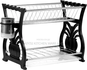 Large Capacity Dish Drying Rack 2 Tier Kitchen Rack Stainless Steel
