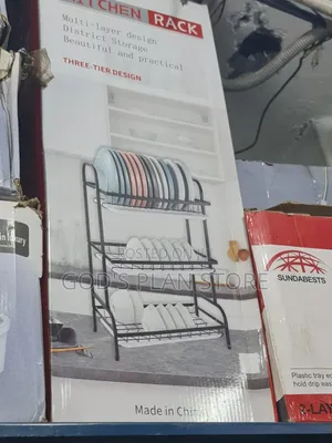 3 Tier Metallic Kitchen Storage Rack Kitchen Dish Rack
