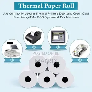 5 Pieces Pos Thermal Printer Paper Roll 80x80 Mm(Pack of 5rolls)