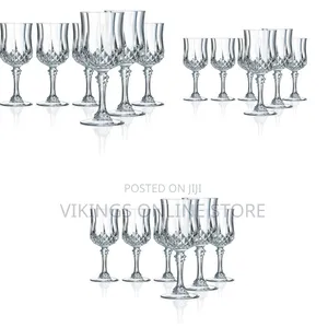 6 Pieces of Diamond Design Wine Glasses-Colorless