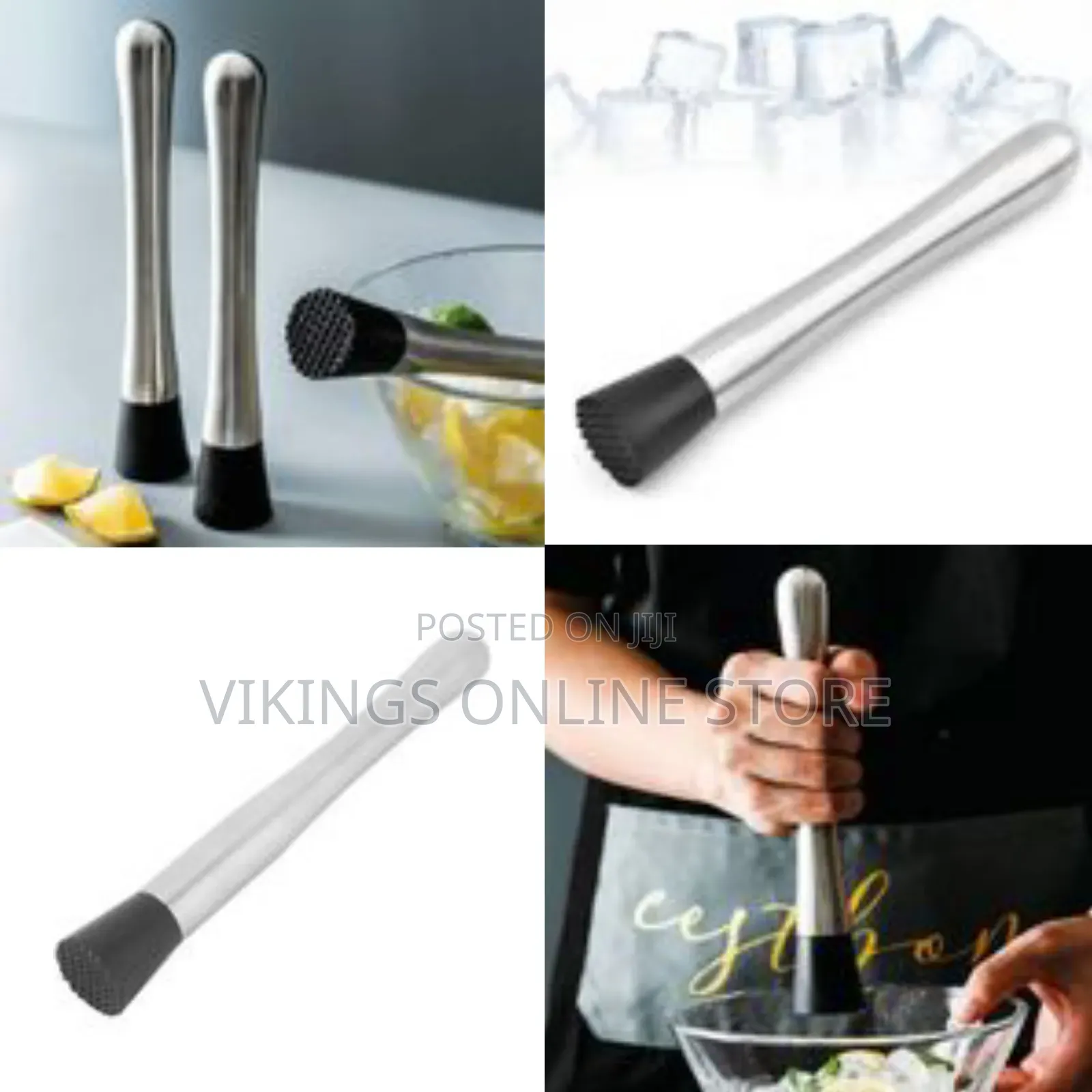 Practical Stainless Steel Pestle Cocktail Muddler Mojito Mixer Durable