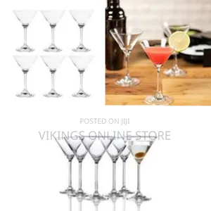 6 Pieces of Wine, Martini, Cocktails Glasses - Colorless
