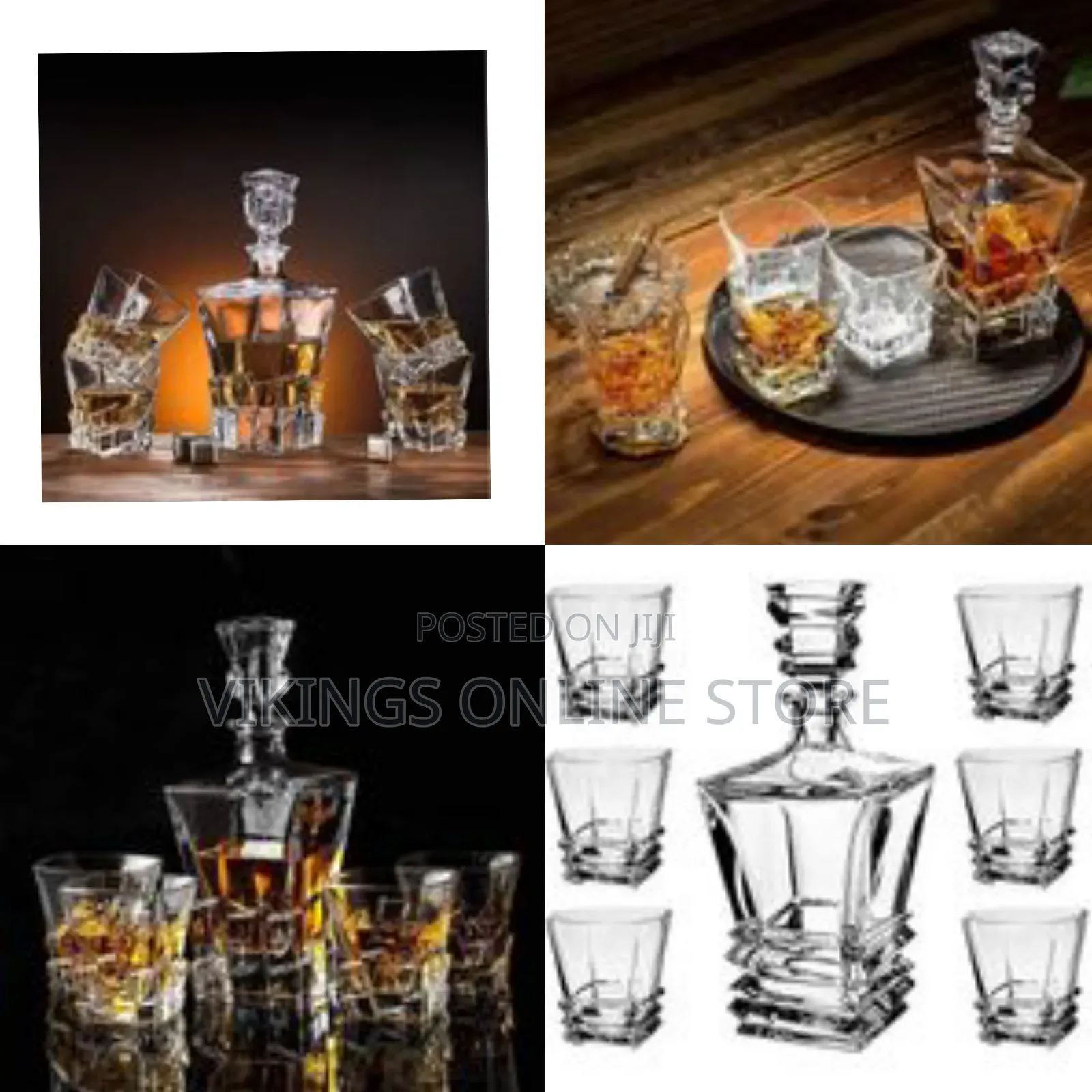 Premium Crystal Clear 7pcs Bar Set, 1 Decanter Bottle(850ml) With 6