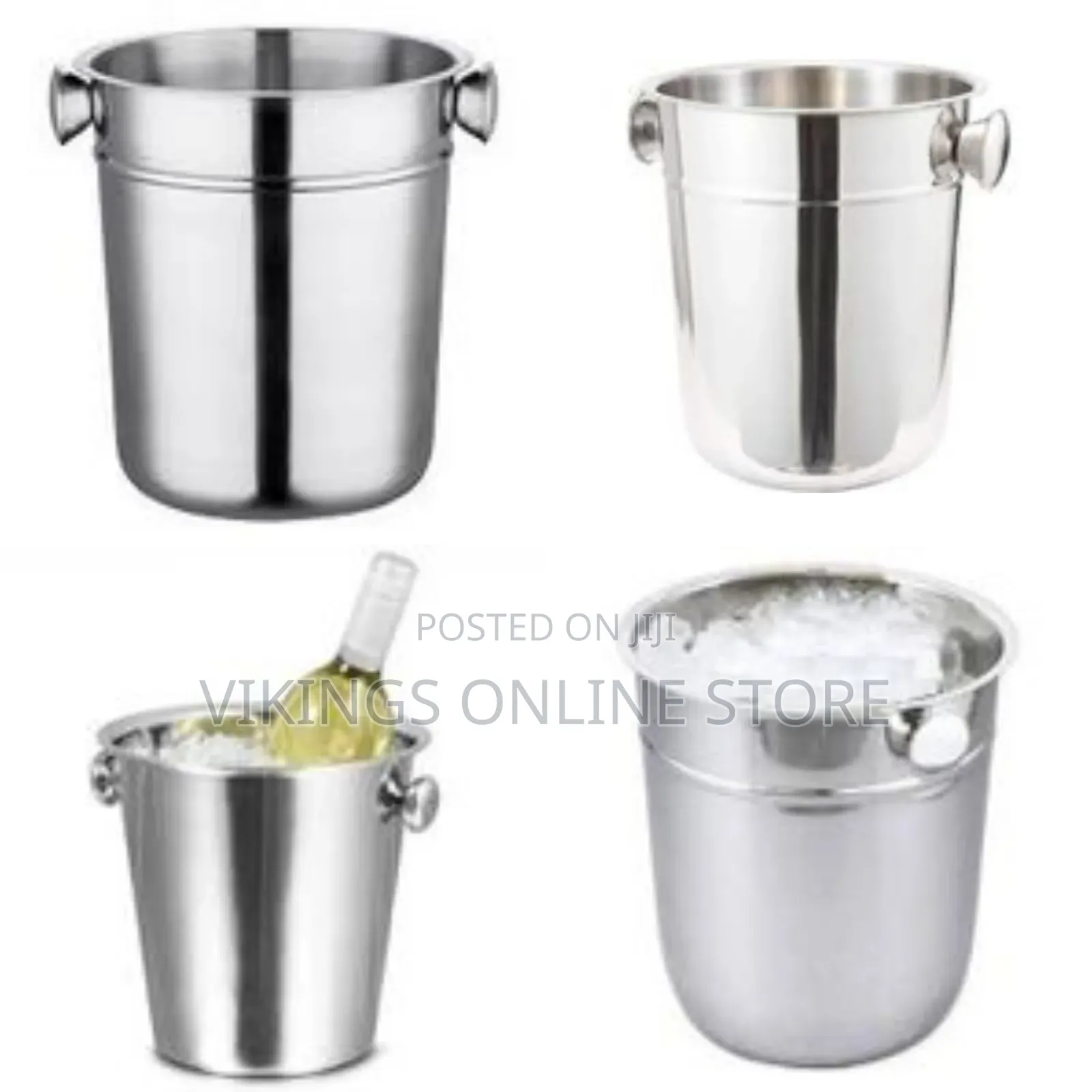 7.5ltr Stainless Steel Wine Champagne Ice Bucket With Knobs Bar Tool