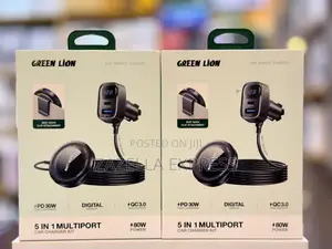 Green Lion 5in1 Multiport Car Charger Kit, Universal 3x Usb-C Ports