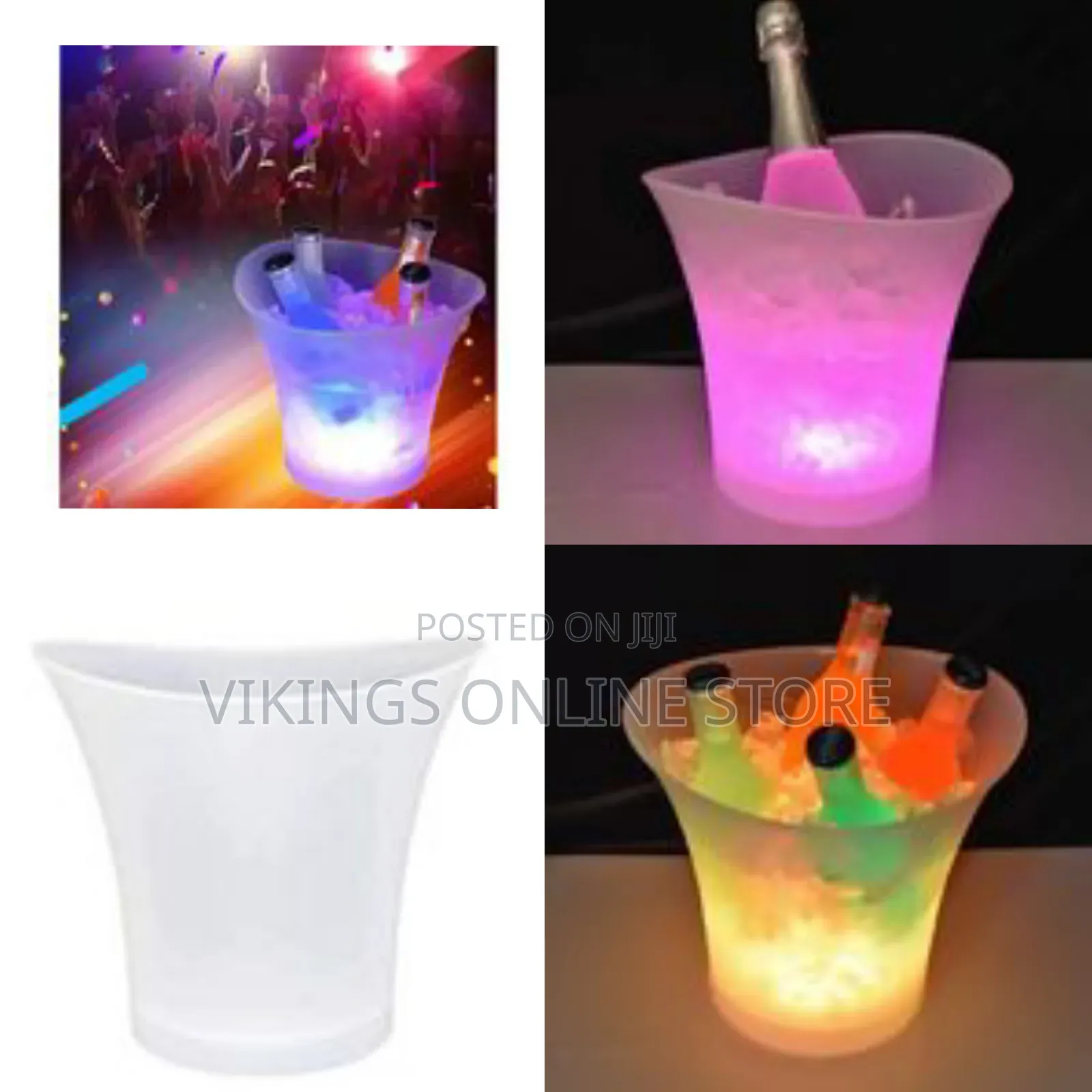 Ice Bucket,5l Large Capacity Wine Cooler 6 Color Led Ce Bucket