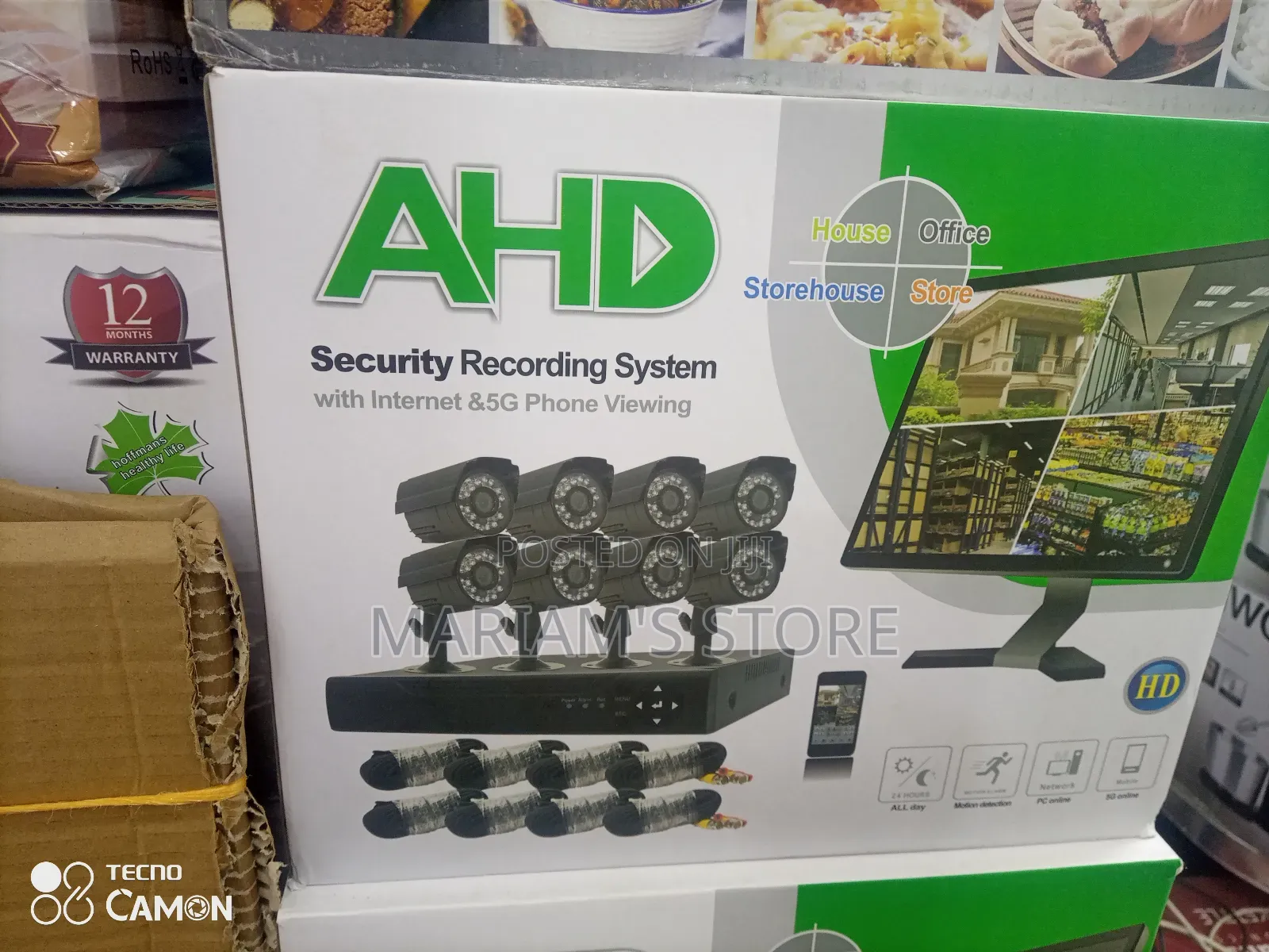 Ahd Security Recording System With 8 Wired Surveillance Cameras