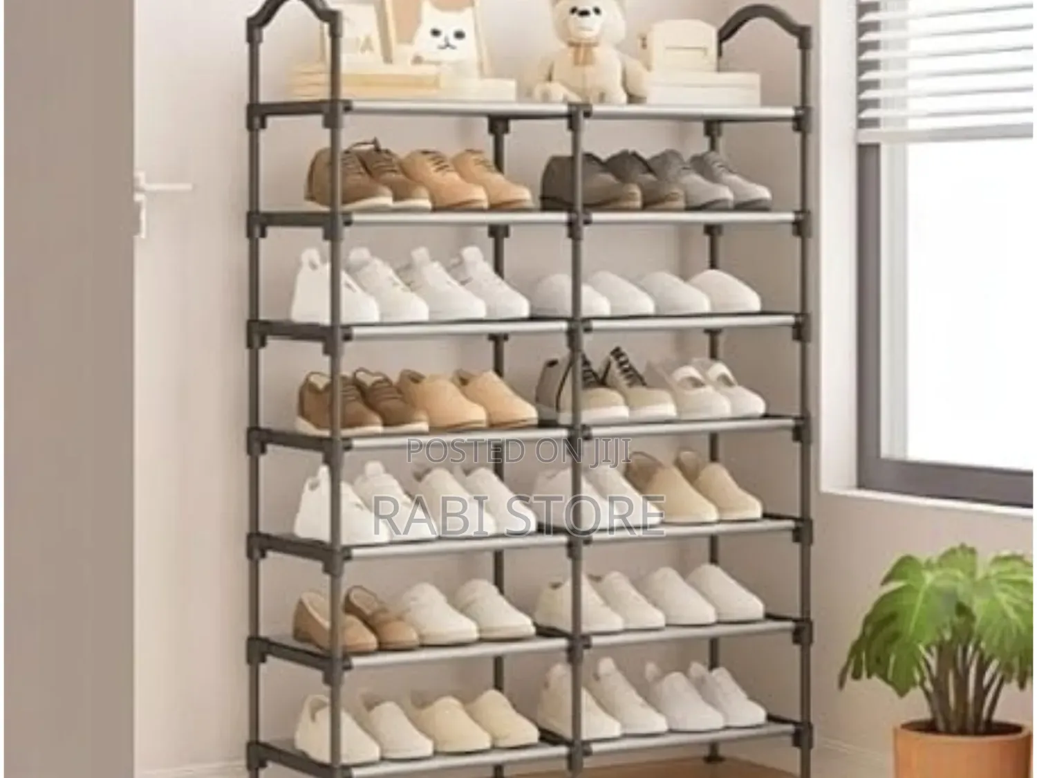 Metal Double-Row Shoe Rack
