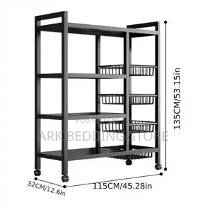 Staggered Basket Rolling Rack