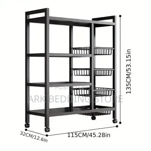 Staggered Basket Rolling Rack