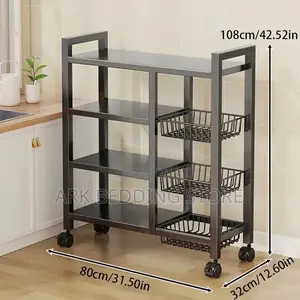 Metal Mesh and Shelf Cart