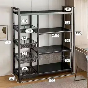 Black Utility Storage Trolley