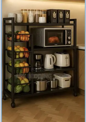 Compact Storage Cart With Mesh Baskets