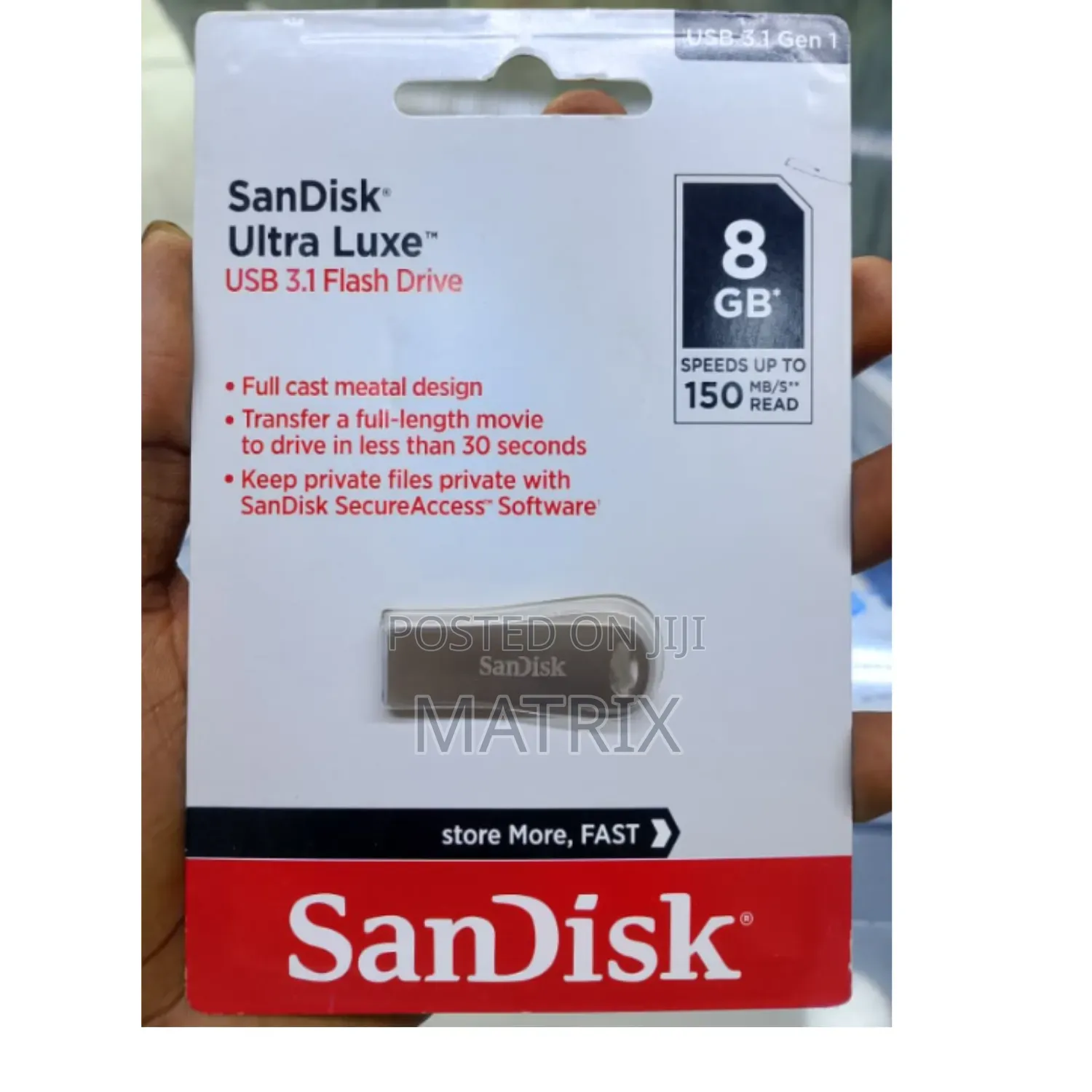 8gb Sandisk Ultra Luxe Usb 3.1 Flash Drive.