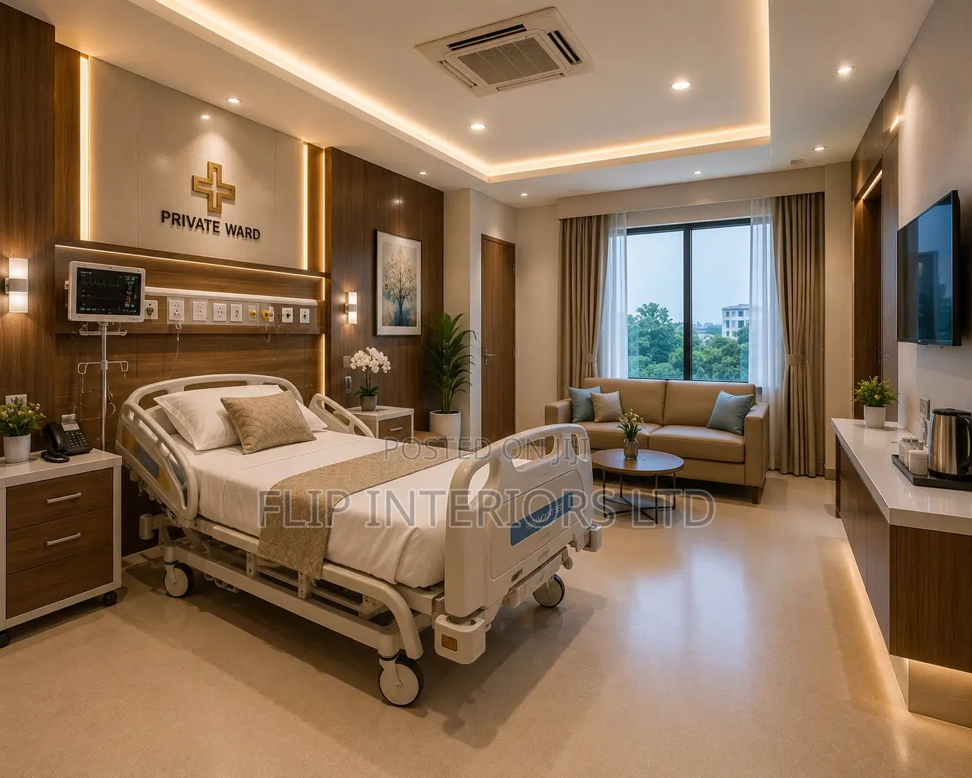 Luxury Private Hospital Ward Interior Design Setup