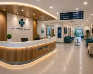 Modern Hospital Reception Interior Design Setup