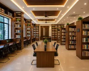 Modern Library Interior Design Setup Services