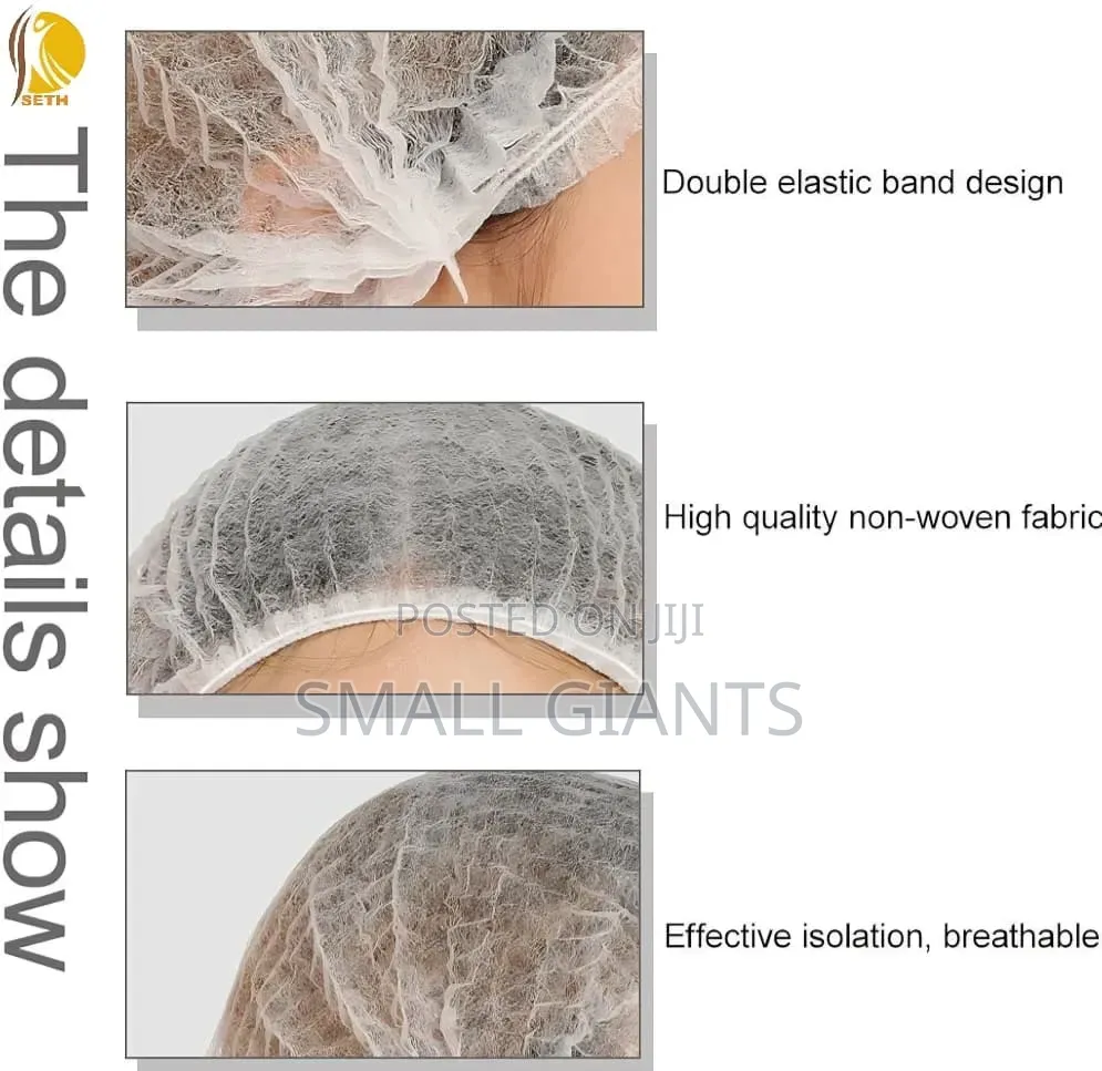 100pcs Non-Woven Disposable Hair Net Bouffant Caps