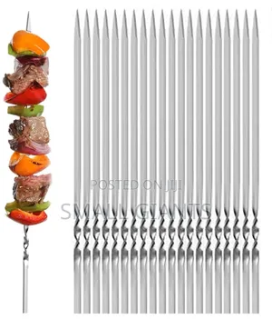 10pcs Flat Stainless Steel Kabob Skewers.