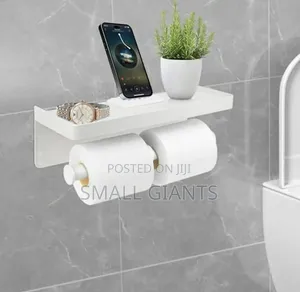 Bathlux White Bathroom Double Toilet Roll Holder