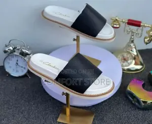 White and Black Out Door Sandals for Men
