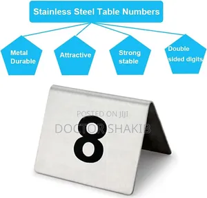 1-12 Stainless Steel Table Number Tent Set