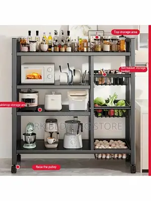 Black Rolling Shelf Basket System