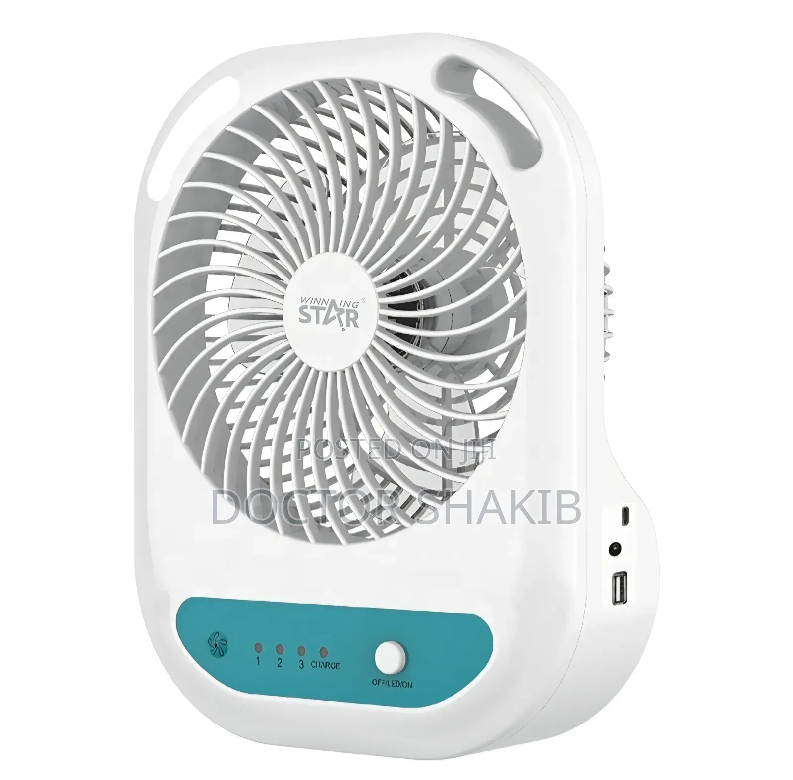 Winning Star St-4052 Rechargeable Table Fan With Led Light