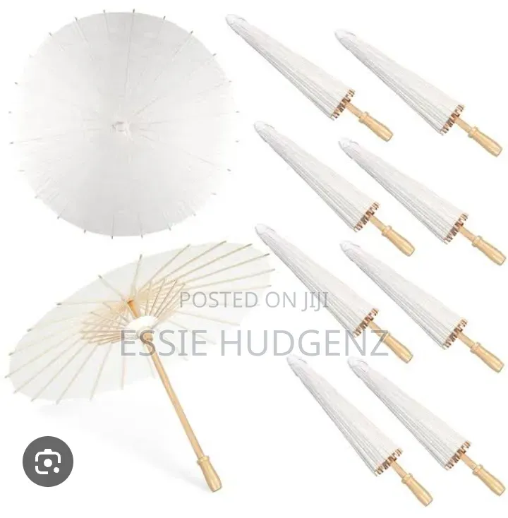 White Decorative Paper Parasol Umbrell