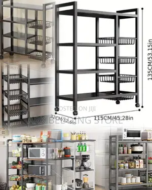 Morden Rolling Storage Unit With Mixed Shelves