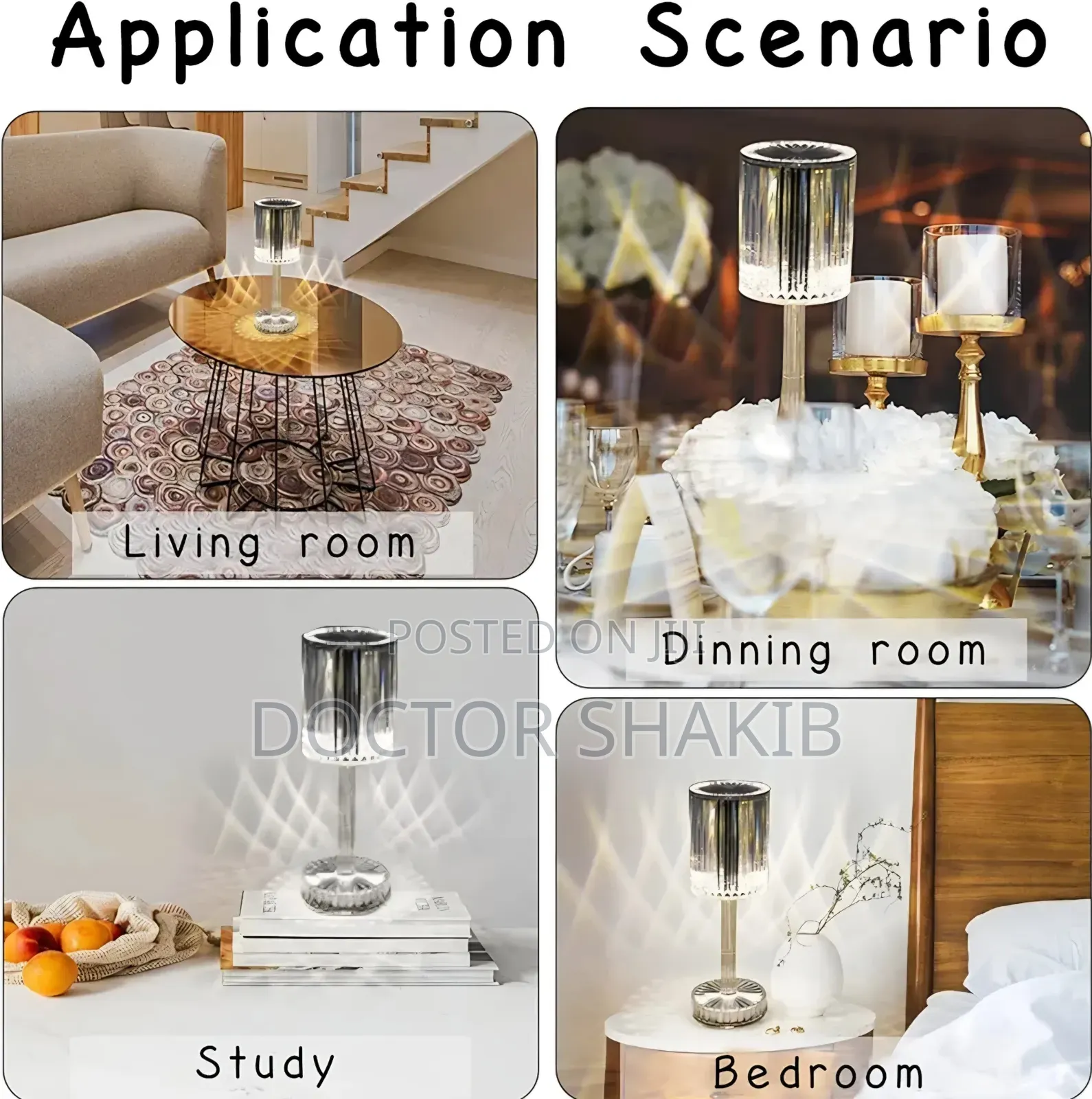 Rechargeable Acrylic Crystal Table Lamps