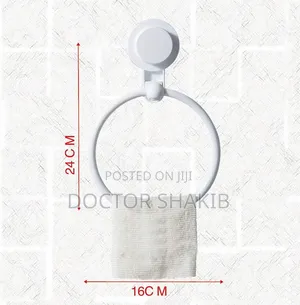 Bathlux White Abs Plastic Circular Towel Holder