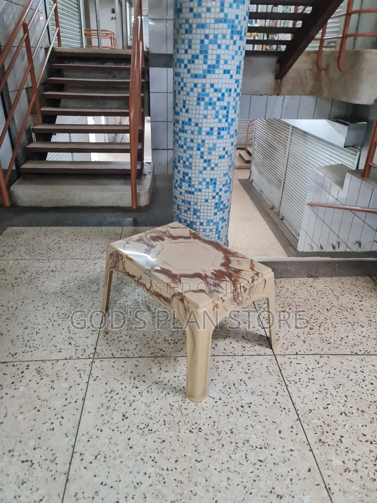 Multicolored Brown Plastic Table Plastic Table