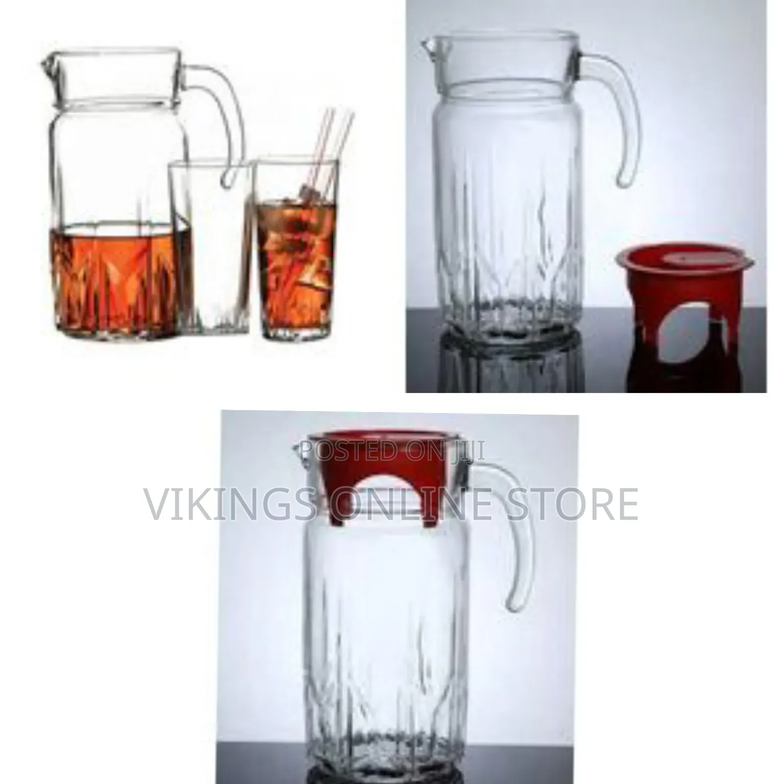 7 Piece Karat Pitcher Water Set, 1 Jug and 6 Juice Glasses Drinkware