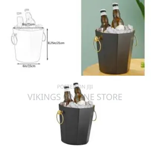 Metal Ice Bucket, Stainless Steel Drink Beer Chiller, Octagonal Barrel