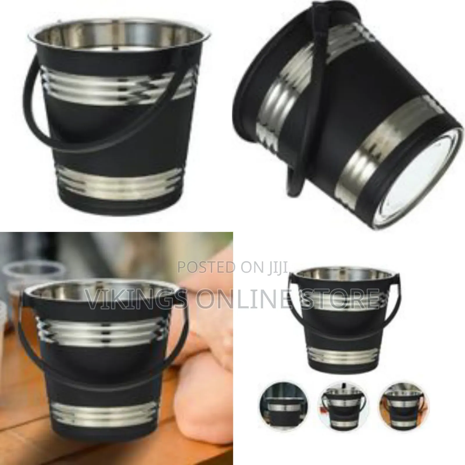 3l Wine Chiller Bucket Metal Ice Cube Bucket Ice Bin Small